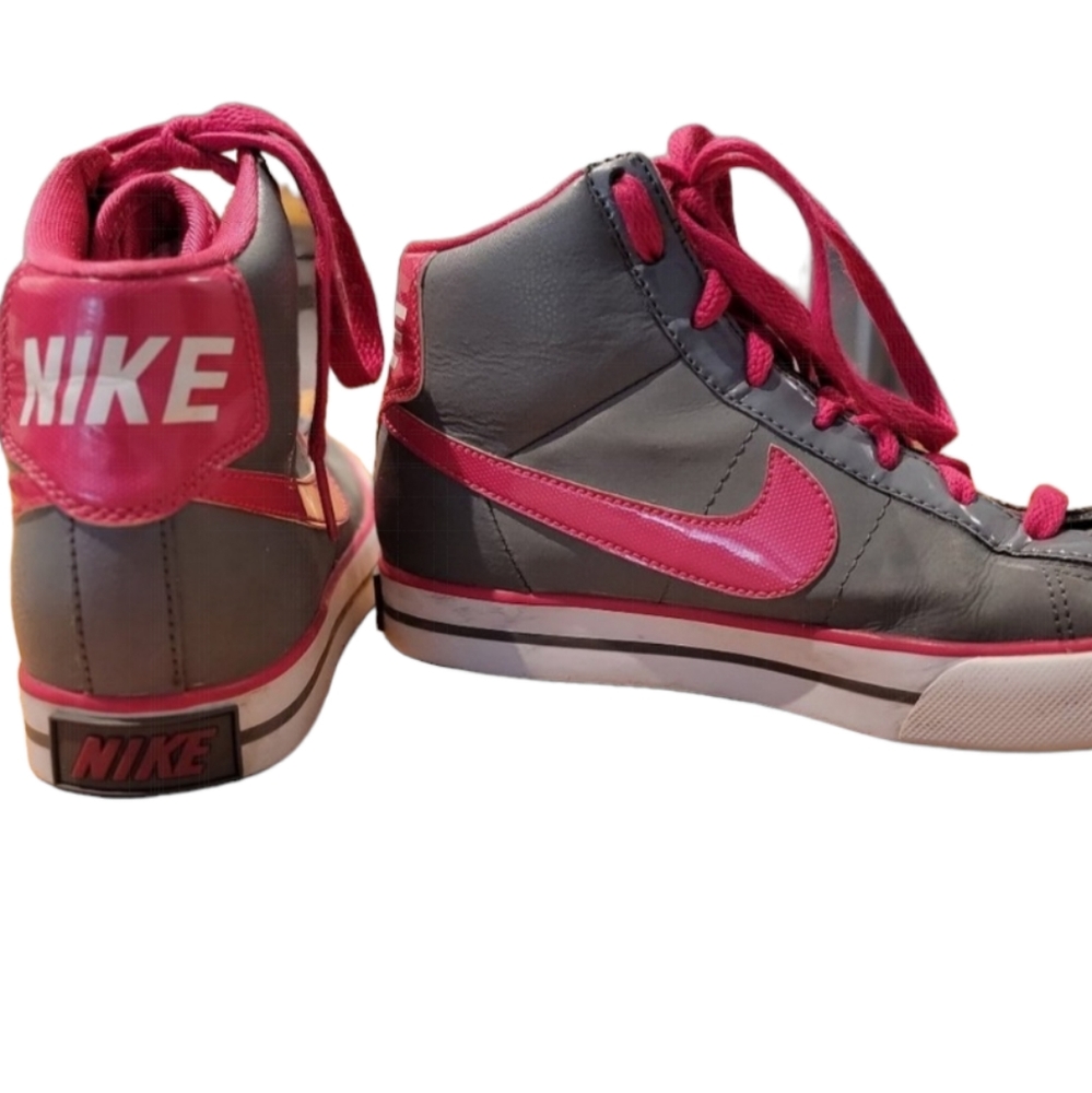 Youth's Vintage Nike Sweet Classic High Tops Grey/Violet Size 3.5